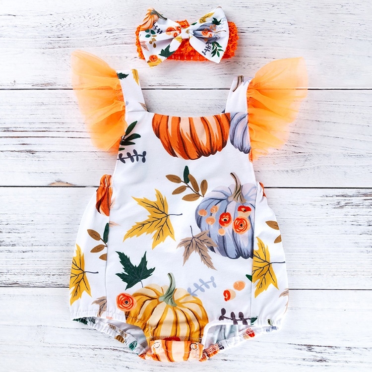 

Baby Sleeveless Pumpkin Print Romper Jumpsuit (Color:Yellow Size:80)