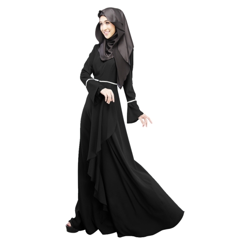 

Women Muslim Ramadan Long Dress (Color:Black Size:L)