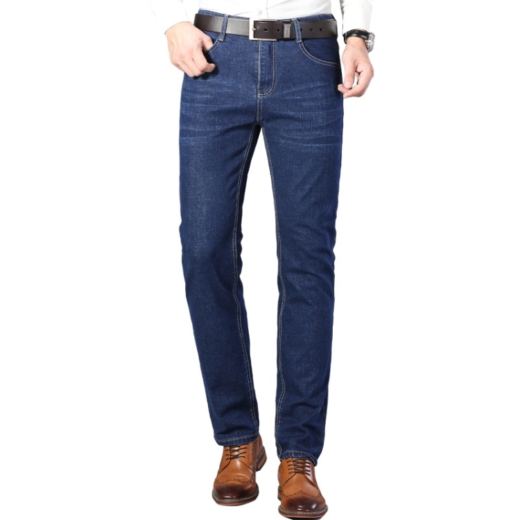 

Loose Straight Casual Denim Trousers (Color:Blue Size:28)