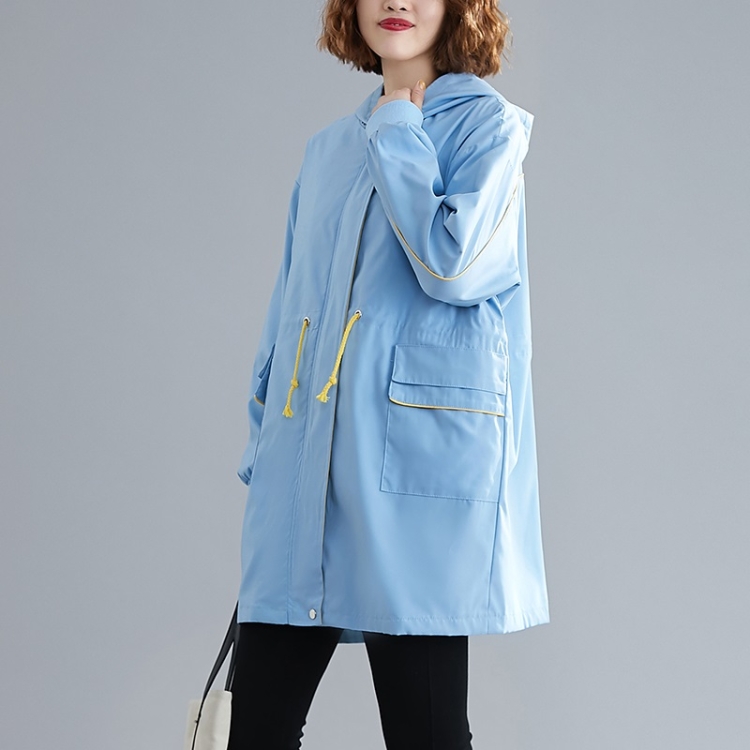 

Loose Slim Waist Mid-length Coat (Color:Light Blue Size:S)