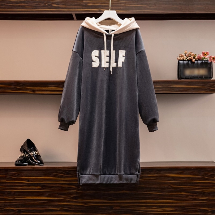 

Age-reducing Hooded Silver Fox Velvet Compound Thickened Sweater (Color:Gray Size:XXL)