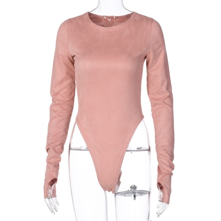 

Solid Color Sexy Slim Bottoming Bodysuit (Color:Pink Size:S)
