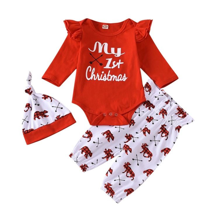 

Christmas Style Long-sleeved + Trousers Children Suit (Color:Red Size:60)
