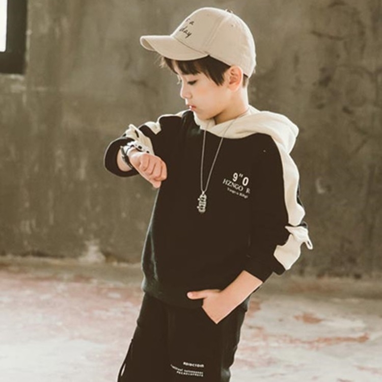 

Boys Casual Plus Cashmere Sweater (Color:Black Size:110)