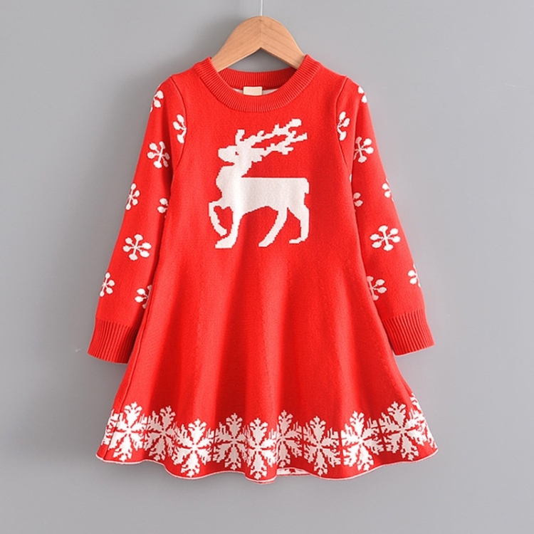 

Christmas Children Padded Dress (Color:Red Size:100)