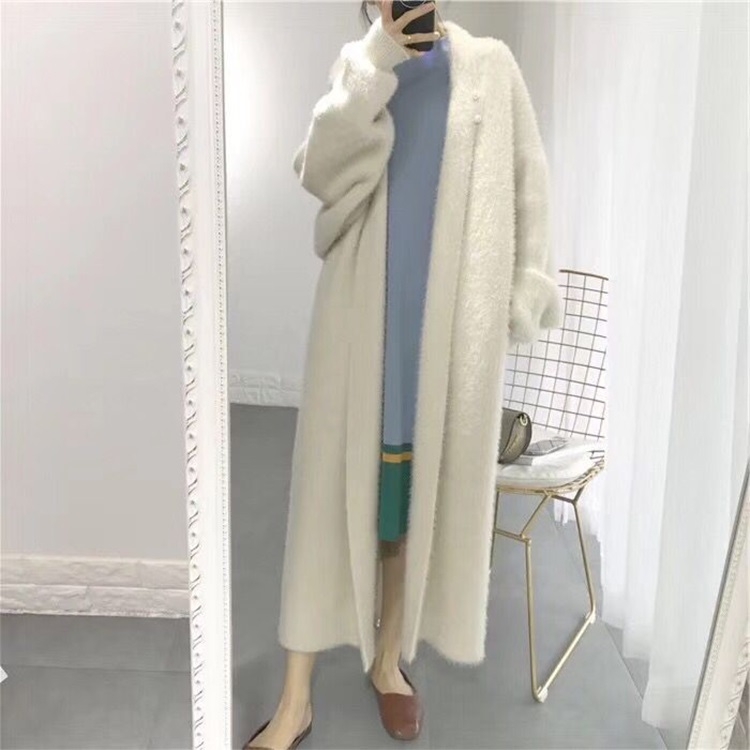 

Loose Bat Plus Size Thickened Nightgown Women Knitted Cardigan Sweater Coat (Color:Green Size:Free Size)