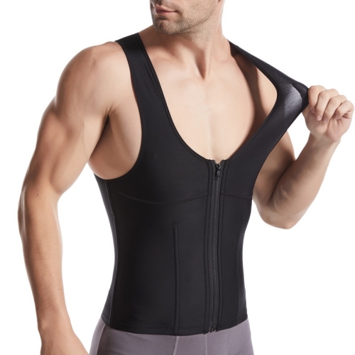 

Men Plus Size Shaping Corset Tights Sports Vest (Color:Black Size:XXXXL)