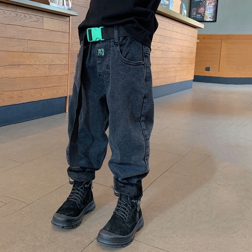 

Loose Plus Fleece Solid Color Jeans (Color:Black Size:150)