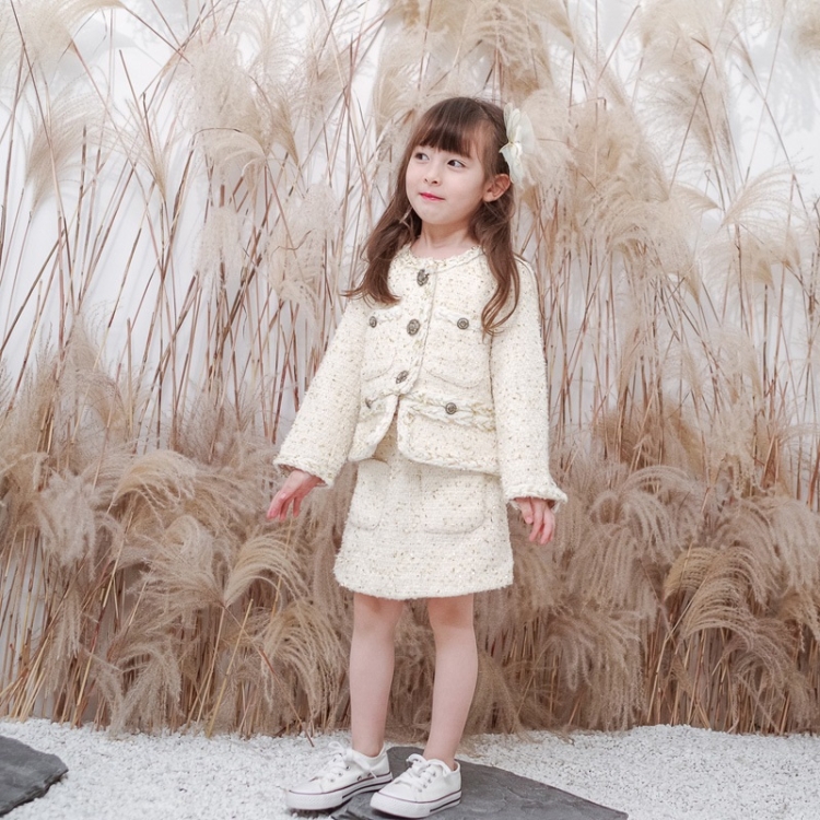 

Little Fragrant Style Waistcoat Shorts Western Style Age Reduction Two-piece Tide (Color:Beige Size:100)