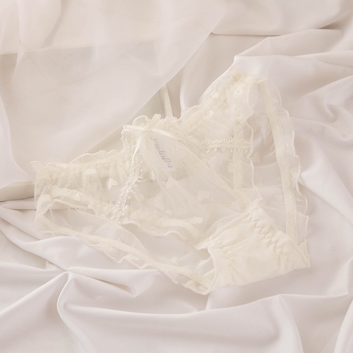 

6 PCS Mid-waist Pure Cotton Crotch Sexy Thin Breathable Mesh-less Women Panties (Color:White Size:L)