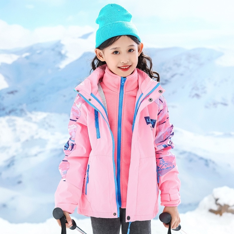 

Girls Jackets Three-in-one Children Faction Overcomes (Color:Pink Size:110)