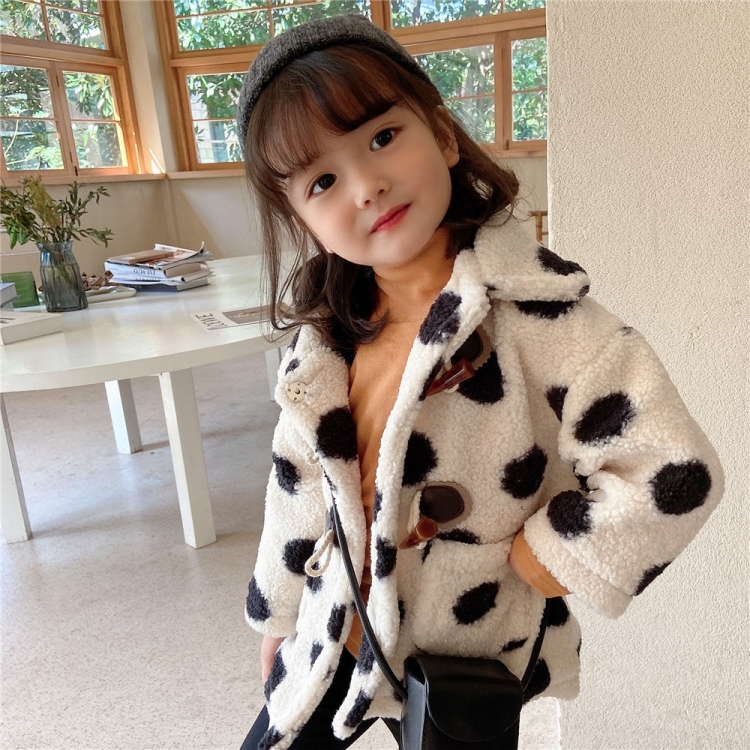 

Girls Lamb Wool Padded Coat (Color:White Size:80)