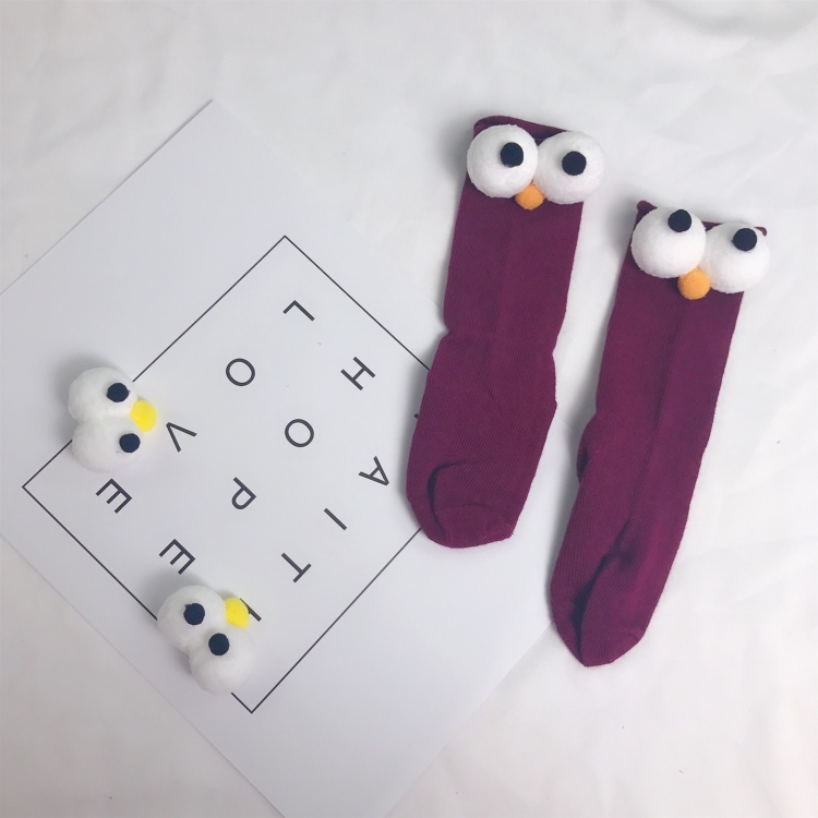 

Baby Cotton Cartoon Cute Big Eyes Stockings (Color:Maroon Size:Free Size)