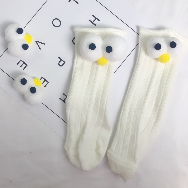 

Baby Cotton Cartoon Cute Big Eyes Stockings (Color:White Size:Free Size)