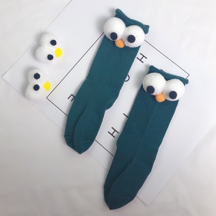 

Baby Cotton Cartoon Cute Big Eyes Stockings (Color:Dark Green Size:Free Size)