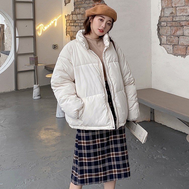 

Women Loose Stand-up Collar Padded Down Jacket (Color:Off White Size:S)