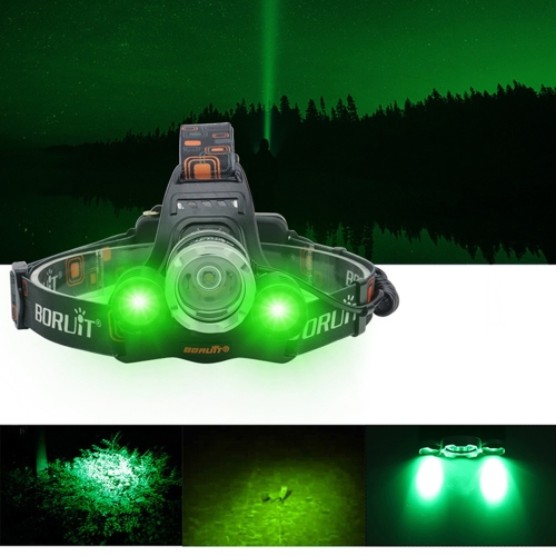 

BORUIT LED Outdoor Strong Light Night Fishing Camping USB Charging Headlight (Headlamp+USB Cable+2xBattery)
