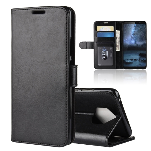 

R64 Texture Horizontal Flip Leather Case for Nokia 9 PureView, with Holder & Card Slots & Wallet (Black)