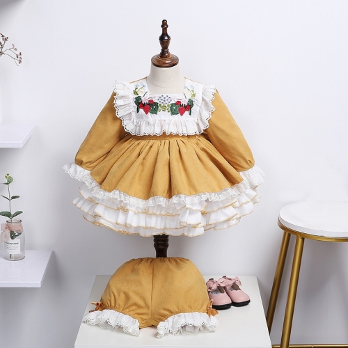 

Sweet And Cute Two-piece Princess Dress (Color:Yellow Size:80)