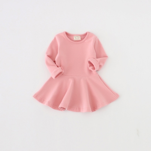 

Girls Ruffled Long Sleeve Dress (Color:Pink Size:86)