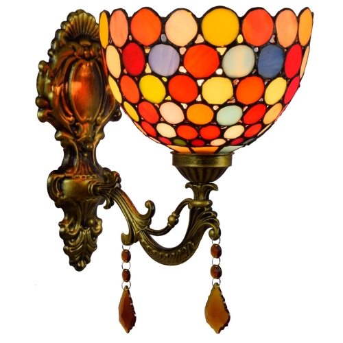 

YWXLight 8 inch Stained Glass Garden Bedside Aisle Balcony Wall Lamp