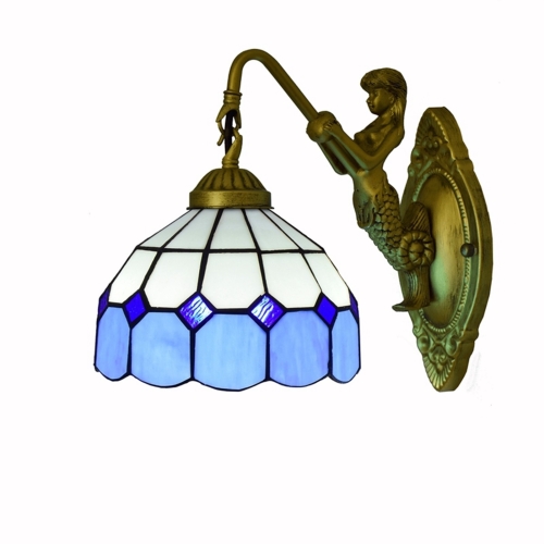 

YWXLight 8 inch Stained Glass Wall Lamp Living Room Dining Room Bedroom Bar Clubhouse Aisle Decorative Light
