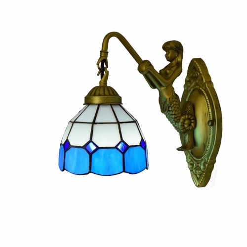 

YWXLight 6 inch Stained Glass Living Room Dining Room Bedroom Bar Clubhouse Aisle Wall Lamp