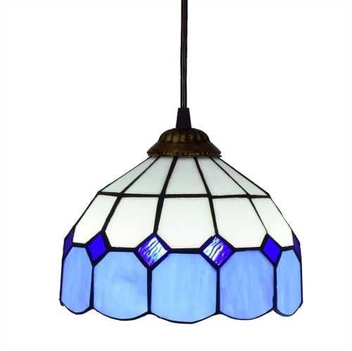 

YWXLight 8 inch Simple Style Stained Glass Restaurant Bar Pendent Lamp