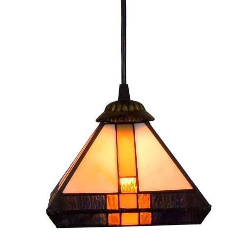 

YWXLight 8 inch Creative Stained Glass Bar Corridors Balcony Pendent Lamp