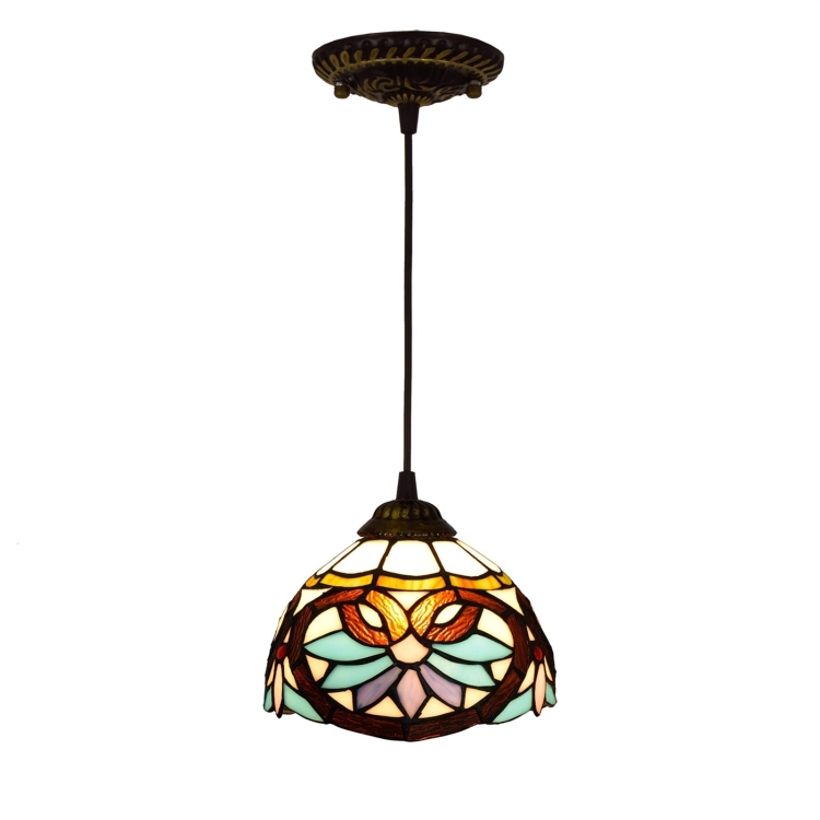 

YWXLight 8 inch Color Rose Pattern Glass Chandelier