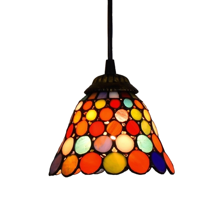 

YWXLight 6 inch Color Dots Glass Pendant Light Ceiling Hanging Lamp
