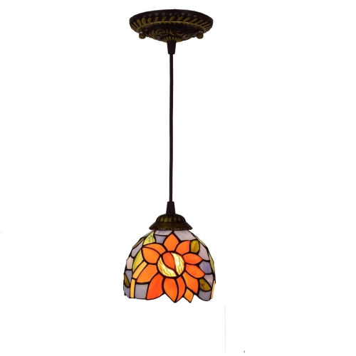 

YWXLight 6 inch Dining Room Kitchen Bedroom Stained Glass Chandelier
