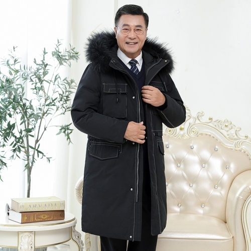 

Winter Men Plus Velvet Thickening Cold-proof Down Jacket (Color:Black Size:M)