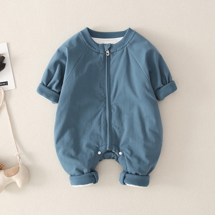 

Winter Smiley Letter Pattern Cotton Baby Romper (Color:Blue Size:80cm)