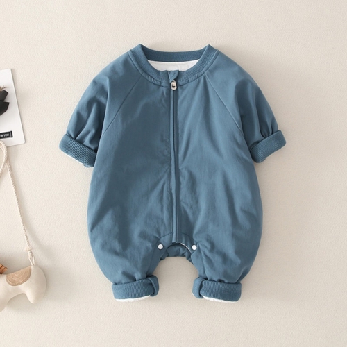 

Winter Smiley Letter Pattern Cotton Baby Romper (Color:Blue Size:90cm)