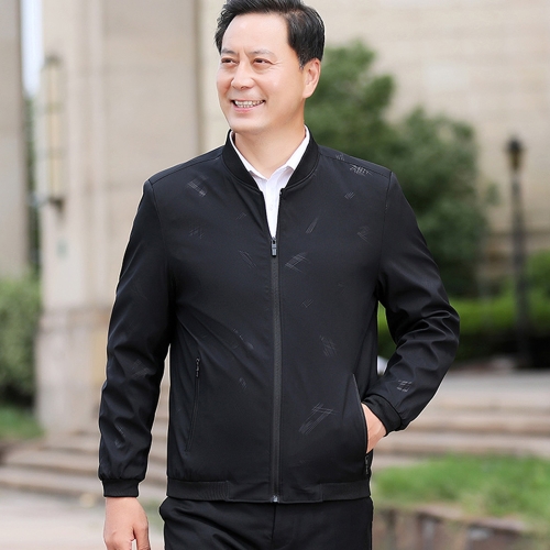 

Middle-aged Men Fashion Casual Stand-up Collar Jacket Coat (Color:Black Size:M)