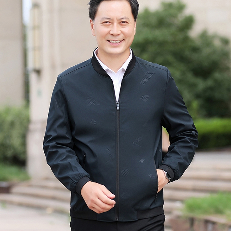 

Middle-aged Men Fashion Casual Stand-up Collar Jacket Coat (Color:Dark Green Size:XXL)