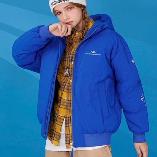 

Winter Ladies Short Down Jacket Loose Casual Cold-proof Warm White Duck Down Coat (Color:Blue Size:XXL)