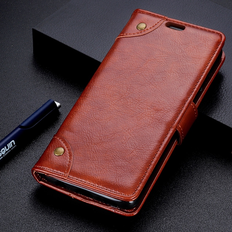 

Copper Buckle Nappa Texture Horizontal Flip Leather Case With Holder & Double-sided Buckle & Three Cards For Huawei P30 (Brown)