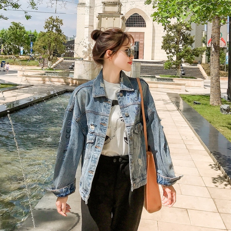 

Fashion Loose Denim Jacket Coat (Color:Light Blue Size:S)