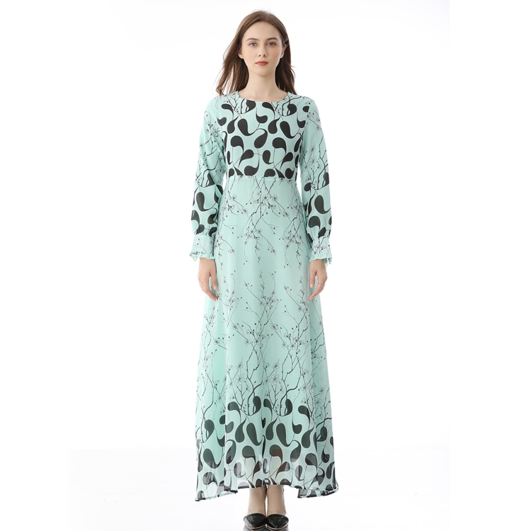 

Retro Palace Style Flower Big Swing Long Dress (Color:As Show Size:M)