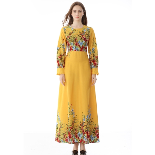 

Women Fashion Flower Long Sleeve Dress (Color:As Show Size:XXL)