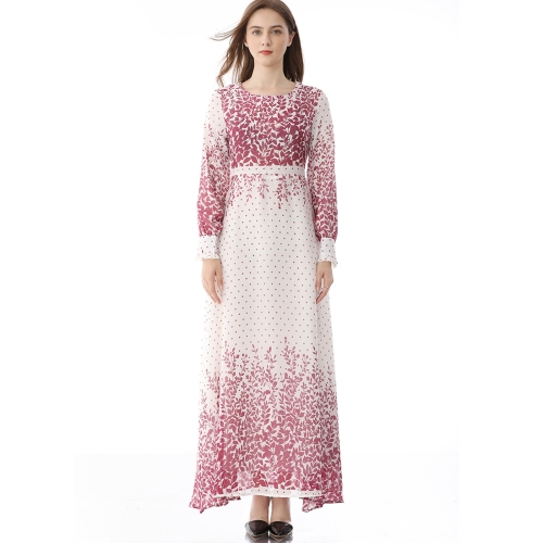 

Women Retro Floral Big Swing Long Dress (Color:As Show Size:L)