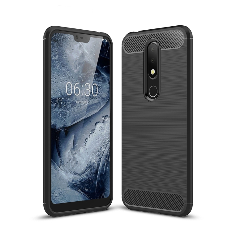 

Carbon Fiber Texture TPU Shockproof Case For Nokia 6.1Plus / X6 (Black)