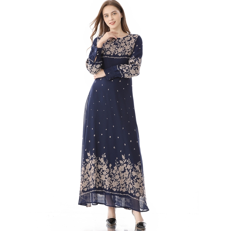 

Women Fashion Flower Long Sleeve Dress (Color:As Show Size:XXL)
