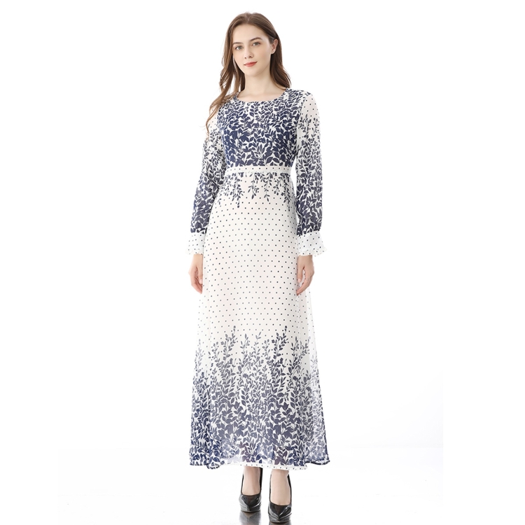 

Women Mori Design Long Sleeve Dress (Color:As Show Size:XXL)