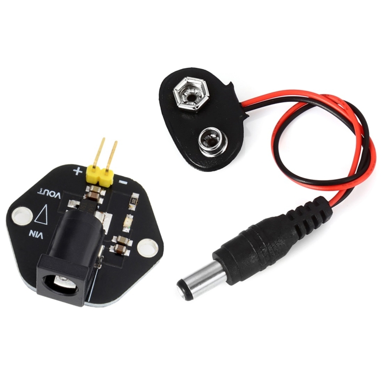 

LandaTianrui LDTR-RM041 DC 6 - 12V to DC 5V Power Supply Module + 9V Battery Snap Connector to DC Male Power Adapter Cables Kit