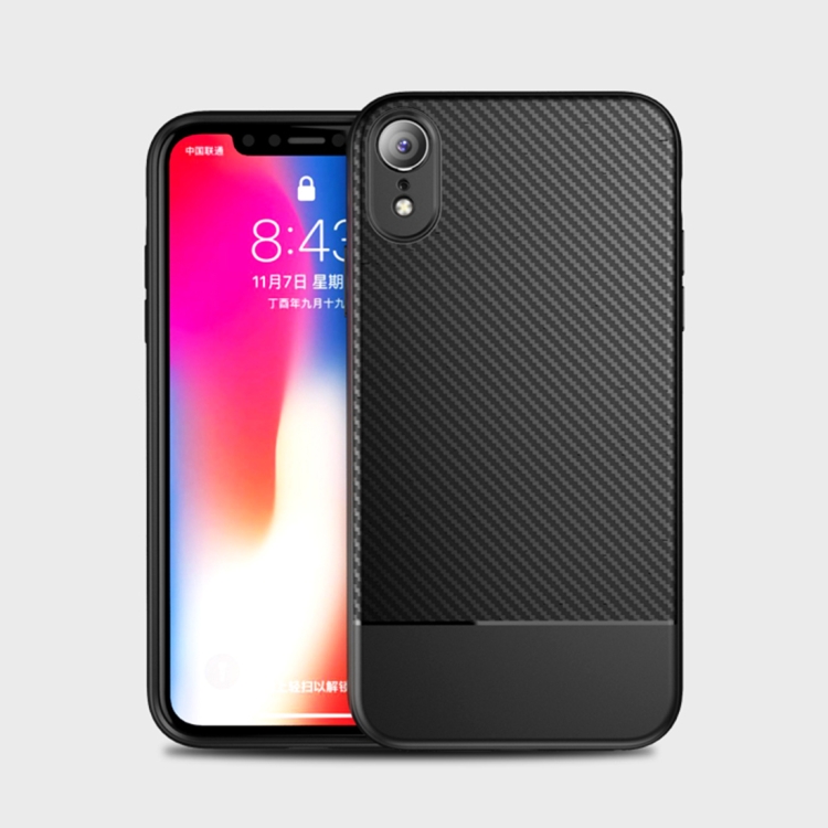 

Lewei Carbon Fiber Texture TPU Case For iPhone XR (Black)