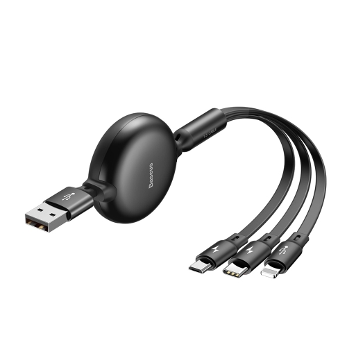 

Baseus CAMLT-ZY01 3 in 1 3.5A Output 8 Pin + USB-C / Type-C + Micro USB Little Octopus Retractable Cable, Cable Length: 1.2m