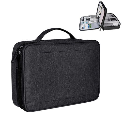 

Large Nylon Waterproof Box Type Multi-function Storage Bag for iPad, Size: 30 X 22 X 8cm (Black)